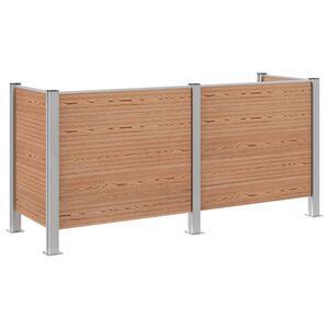 vidaXL &Icirc;mprejmuire pentru Coș de Gunoi Maro 237 x 85 x 115 cm