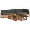 vidaXL Seturi de canapele cu pernă 9 pcs Natural și Antracit