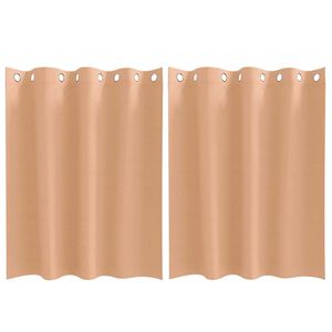 vidaXL Perdele Opaque cu Inel 2 pcs Maro deschis 140 x 140 cm
