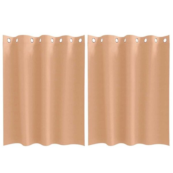 vidaXL Perdele Opaque cu Inel 2 pcs Maro deschis 140 x 140 cm