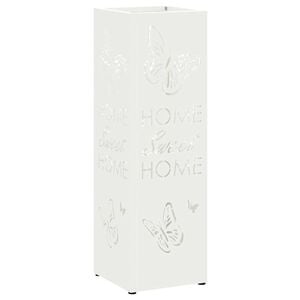 vidaXL Stand pentru Umbrele de Plouă Alb 15,5 x 15,5 x 49 cm Oțel