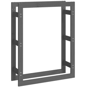 vidaXL Rastel pentru lemne de foc, gri, 80x25x100 cm, lemn masiv pin