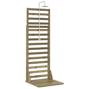 vidaXL Duș exterior 225 cm Lemn de pin impregnat și oțel inoxidabil
