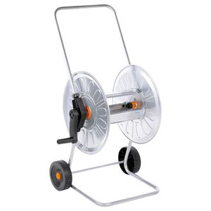 vidaXL Cărucior cu tambur pentru furtun 80 m 1/2" sau 50 m 3/4", oțel
