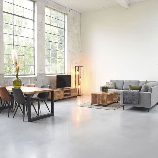 LABEL51 Taburet/măsuța laterală, lemn/negru, 32x32x48-65 cm