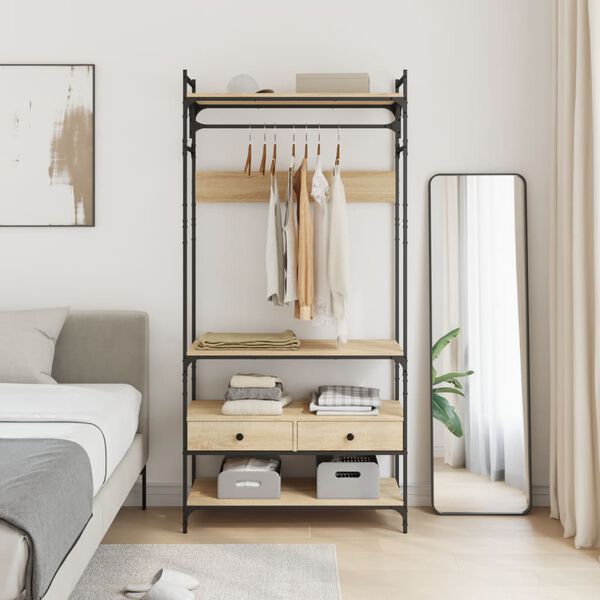 vidaXL Șifonier cu sertare stejar sonoma 89x39x184,5 cm lemn compozit