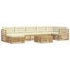 vidaXL Set de canapele de exterior 8 pcs Alb și crem Poliester
