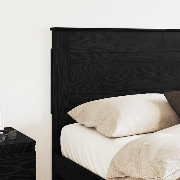 vidaXL Tăblie cap cu headboard Stejar Negru 140 cm Lemn compozit