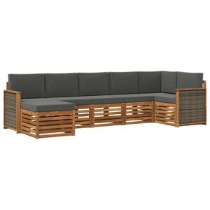 vidaXL Set de canapele de exterior 6 buc. Natural și Antracit