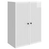 vidaXL Dulap montat pe perete Alb foarte lucios 66 x 34,5 x 90 cm