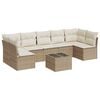 vidaXL Set canapele de grădină, 8 piese, cu perne, bej, poliratan