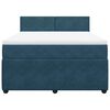 vidaXL Pat box spring cu saltea, albastru, 140x190 cm, catifea