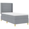 vidaXL Pat cu arcuri cu benzi LED Gri deschis 90 x 200 cm țesătură