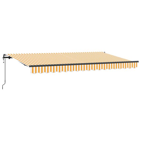 vidaXL Cortina Retractabilă Galben și alb 350 x 200 cm