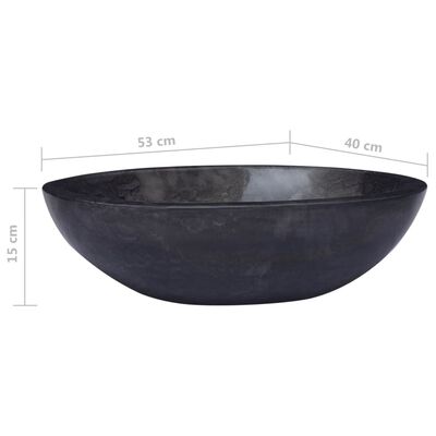 vidaXL Chiuvetă, negru, 53x40x15 cm, marmură