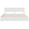 vidaXL Cadru de pat cu headboard Alb 200 x 200 cm Lemn compozit
