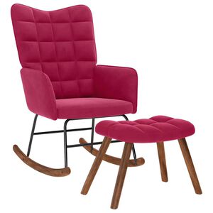 vidaXL Scaun balansoar cu scaun Wine Red Velvet