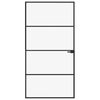 vidaXL Ușă de interior negru 102x201,5cm sticlă securiz./aluminiu slim