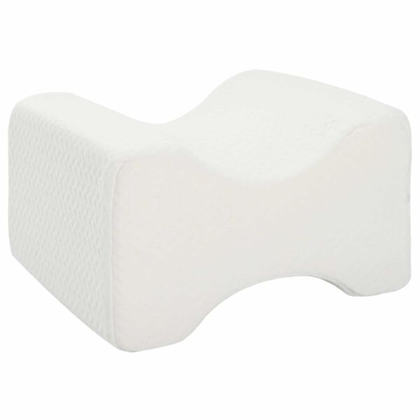 vidaXL Knee Pillow Alb Spumă cu memorie și poliester 26 x 21,5 x 15 cm