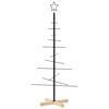 vidaXL Brad de Crăciun din metal cu bază din lemn, negru, 150 cm