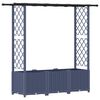 vidaXL Pat Ridicat cu Trellis și Acoperiș Gri 162,5 x 40 x 136 cm PP