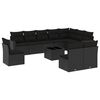 vidaXL Set canapele de grădină cu perne, 11 piese, negru, poliratan