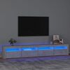 vidaXL Comodă TV cu lumini LED, gri beton, 240x35x40 cm
