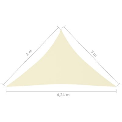 vidaXL Parasolar, crem, 3x3x4,24 m, țesătură oxford, triunghiular