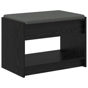 vidaXL Bancă pentru hol Stejar Negru 63 x 38 x 45 cm