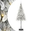 vidaXL Brad de Crăciun cu 300 LED cu suport Alb 210 cm PE și Oțel
