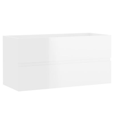 vidaXL Dulap de chiuvetă, alb extralucios, 90x38,5x45 cm, PAL