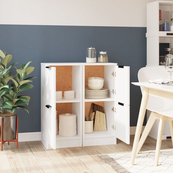 vidaXL Dulap, 2 buc., alb, 30x30x70 cm, lemn prelucrat