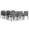 vidaXL Set mobilier de grădină, 7 piese, gri, poliratan