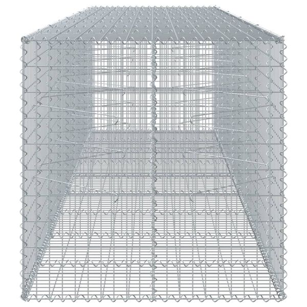 vidaXL Coș gabion cu capac, 450x100x100 cm, fier galvanizat