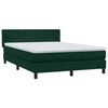vidaXL Pat box spring cu saltea, verde &icirc;nchis, 160x220 cm, catifea
