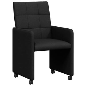 vidaXL Scaune de dining cu roți 2 buc. țesătură Negru 58 x 65 x 94 cm