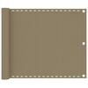 vidaXL Paravan pentru balcon, gri taupe, 75x600 cm, HDPE