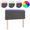 vidaXL Tăblie de pat cu LED, gri &icirc;nchis, 90x5x78/88 cm, catifea