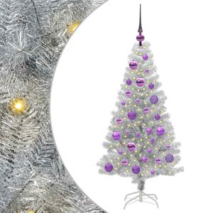vidaXL Brad de Crăciun Argintiu 120 cm PET