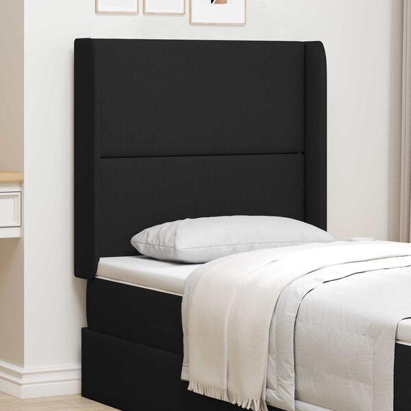 vidaXL Ureche pentru Tăblie Negru 80 x 16 x 4 cm țesătură