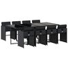 vidaXL Set mobilier de grădină cu perne, 9 piese, negru, poliratan