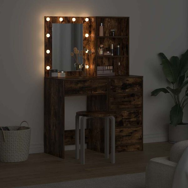 vidaXL Masă de Machiaj 2 pcs Maro 50 x 41 x 135 cm Lemn compozit