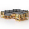 vidaXL Set mobilier grădină cu perne, 10 piese, lemn masiv de acacia