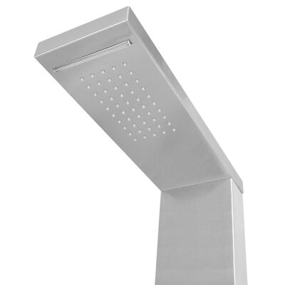 vidaXL Sistem panel de duș, pătrat, oțel inoxidabil