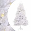 vidaXL Brad de Crăciun artificial 300 LED-uri PVC și Oțel Alb
