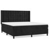 vidaXL Pat box spring cu saltea, negru, 160x200 cm, catifea