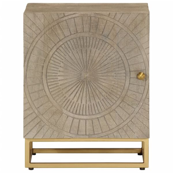 vidaXL Noptieră, neagră, 40x30x50 cm, lemn masiv de mango și fier