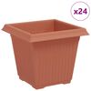 vidaXL Vază pătrată pentru flori 24 buc. Roșu cărămidă 16 x 16 x 14 cm