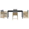 vidaXL Set de masă pentru grădină 5 pcs Bej poliratan