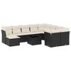 vidaXL Set canapele de grădină cu perne, 11 piese, negru, poliratan